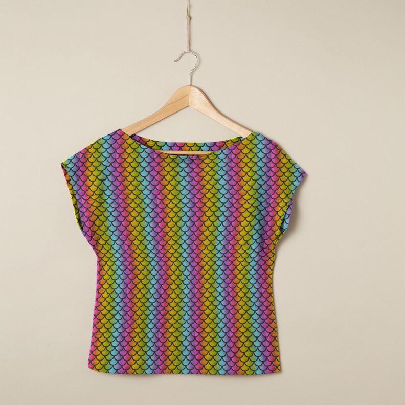 Foil Jersey Mermaid-scales rainbow – black/colour mix,  image number 5