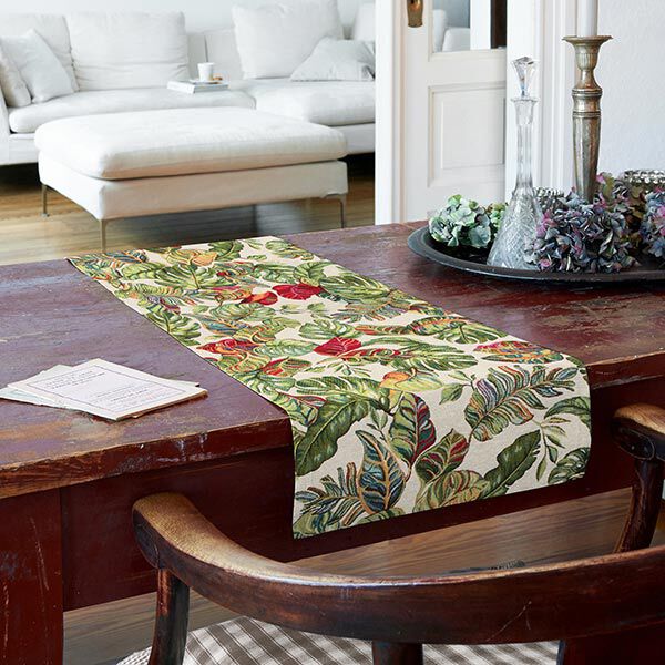 Jacquard Tapestry Monstera Palm – green/red,  image number 7