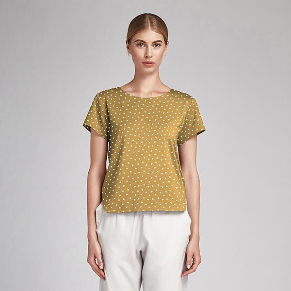 Scattered hearts organic cotton poplin – mustard,  image number 6