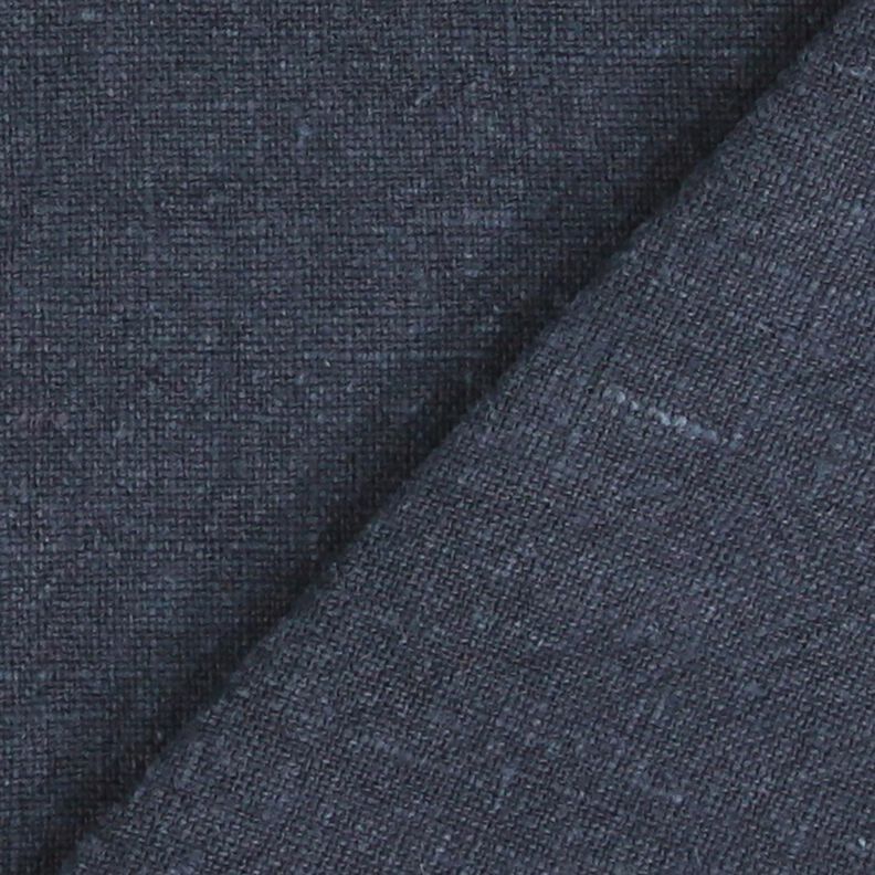 Linen fabric ramie mix stonewashed, heavy quality – midnight blue,  image number 3