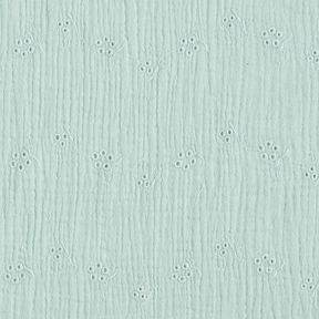 Double Gauze/Muslin Broderie Anglaise flower tendrils – pale mint, 