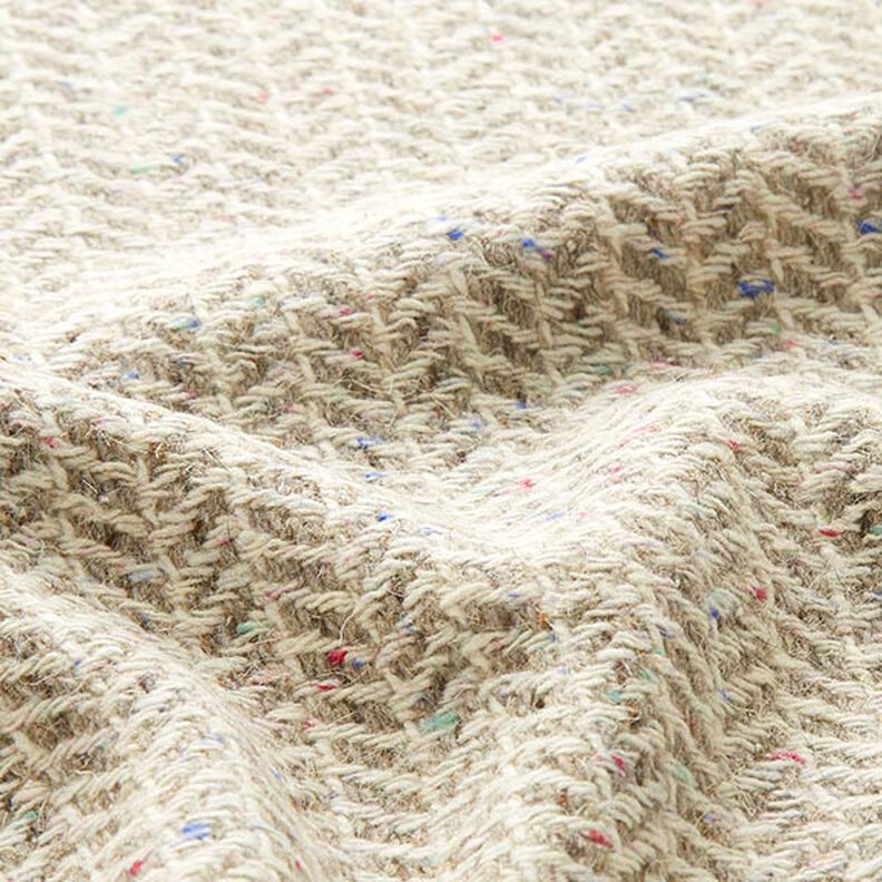 Herringbone Wool Blend Coating Fabric – taupe,  image number 2