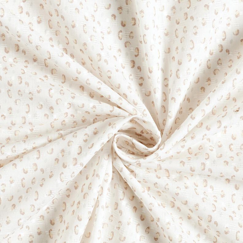 Fine Cotton Batiste Openwork dobby leopard print – white/anemone,  image number 3