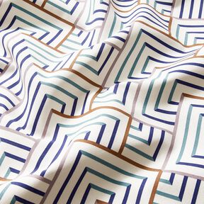 Decor Fabric Half Panama modern diamonds – white/blue, 