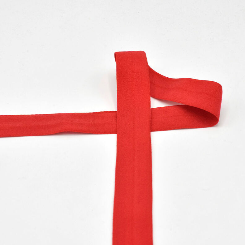 Elastic edging tape (folding elastic) matt [20 mm] – red,  image number 1
