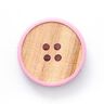 4-Hole Wooden Button  – beige/pink,  thumbnail number 1