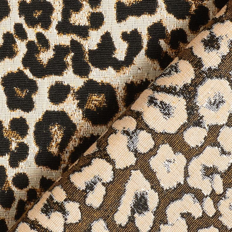 Decor Fabric Jacquard woven leopard pattern – light beige/black,  image number 4