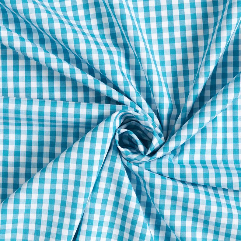 Cotton Poplin small gingham check – turquoise/white,  image number 4