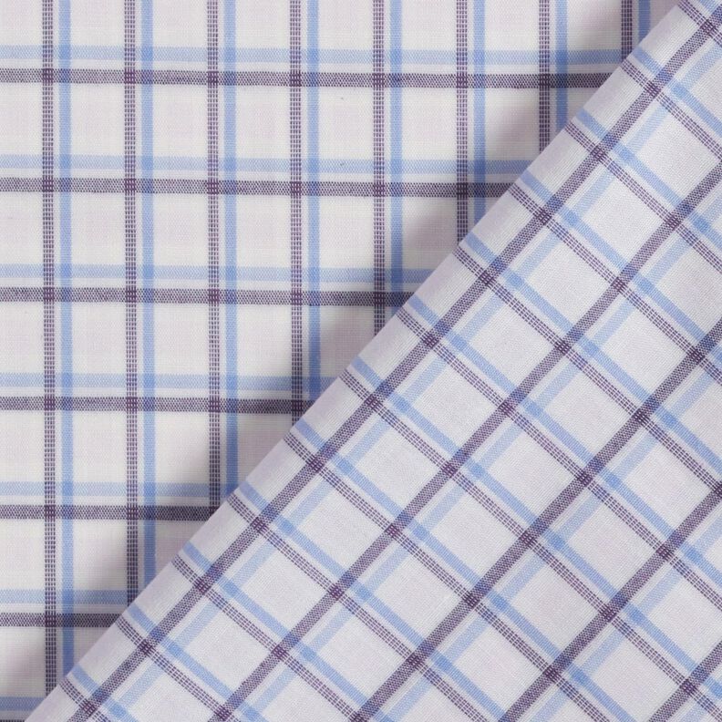 Shirt fabric offset check – white/light blue,  image number 4