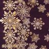 French Terry Ice Flowers Border Fabric | Glitzerpüppi – aubergine/antique gold,  thumbnail number 5