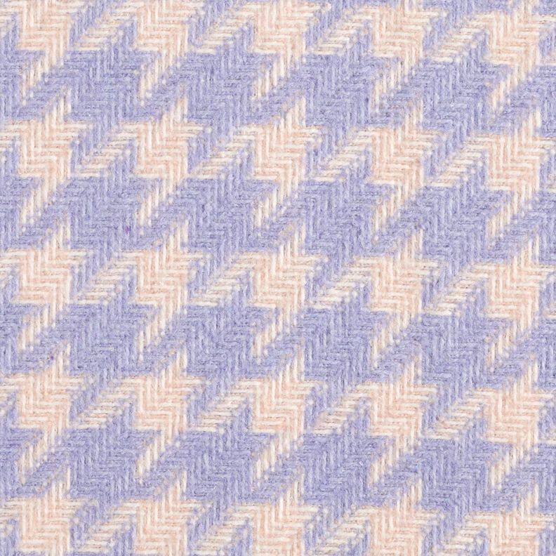 Coarsely woven houndstooth coating fabric – beige/mauve,  image number 1