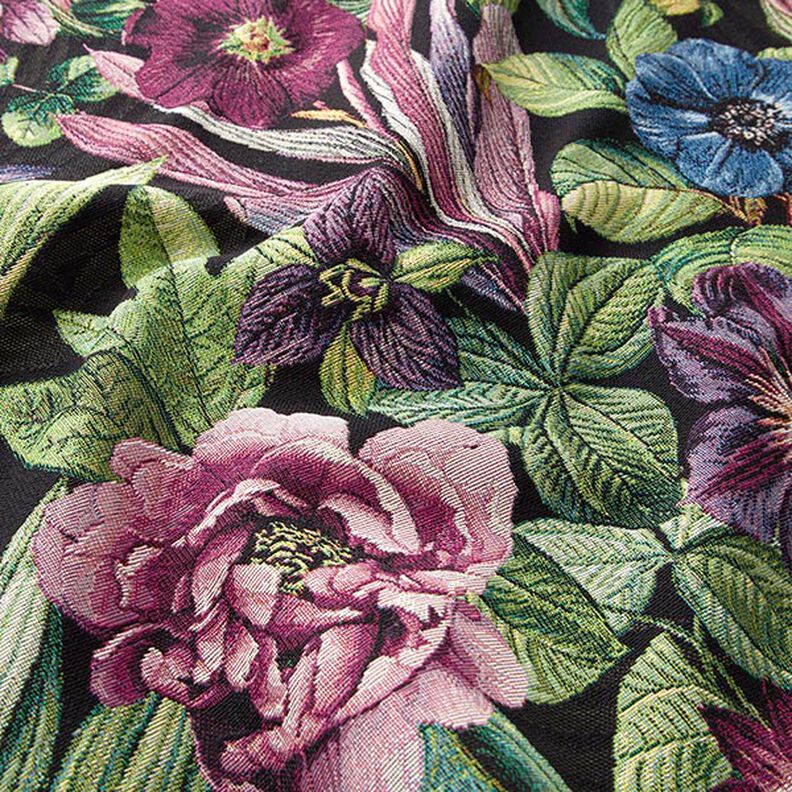 Decor Fabric Tapestry Fabric flowers – black,  image number 2