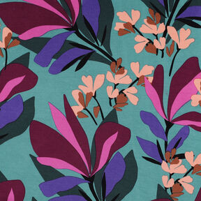 viscose fabric stretch Spring Garden | Nerida Hansen – aqua blue/burgundy, 