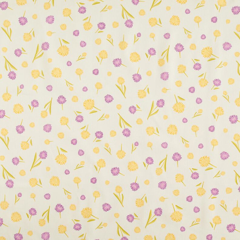 Decor Fabric Half Panama little spring flowers – offwhite/vanilla yellow,  image number 1