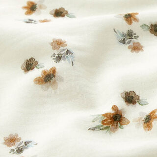Double Gauze/Muslin Scattered Little Watercolour Flowers Digital Print | by Poppy – natural, 