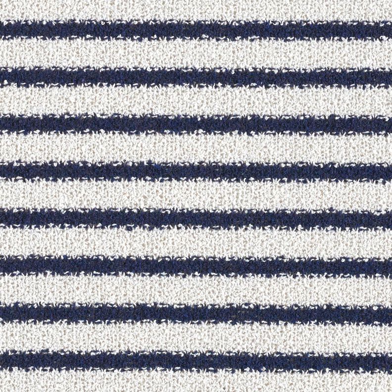 Knitted bouclé stripes and glitter – white/navy blue, image number 1