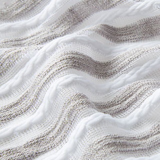 Fine knit effect stripes – white/silver, 