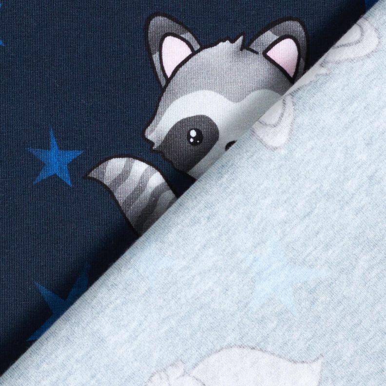Cotton Jersey Raccoon with stars | Glitzerpüppi – midnight blue/silver,  image number 4