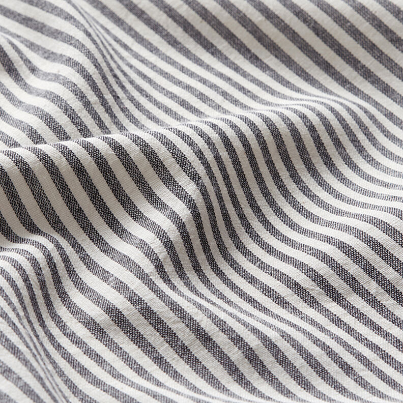 Cotton Viscose Blend stripes – black/offwhite,  image number 2