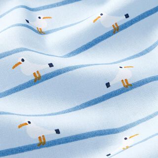 Cotton Poplin Fox and Stripes – sky blue, 