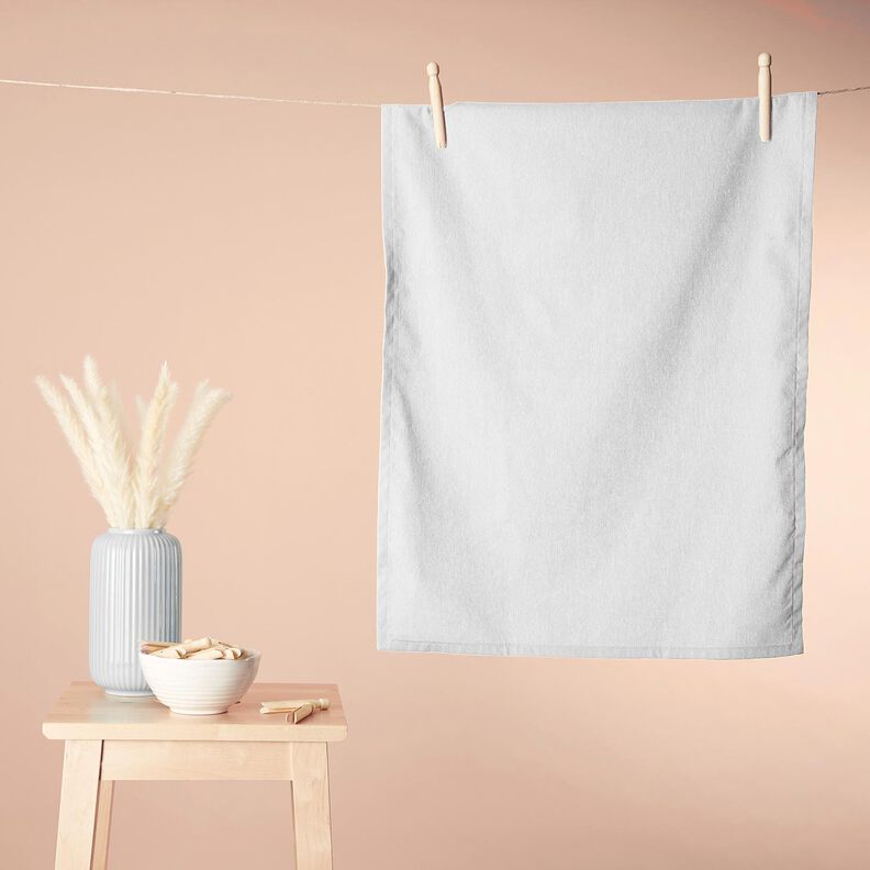 Towelling Fabric Stretch Plain – white,  image number 8