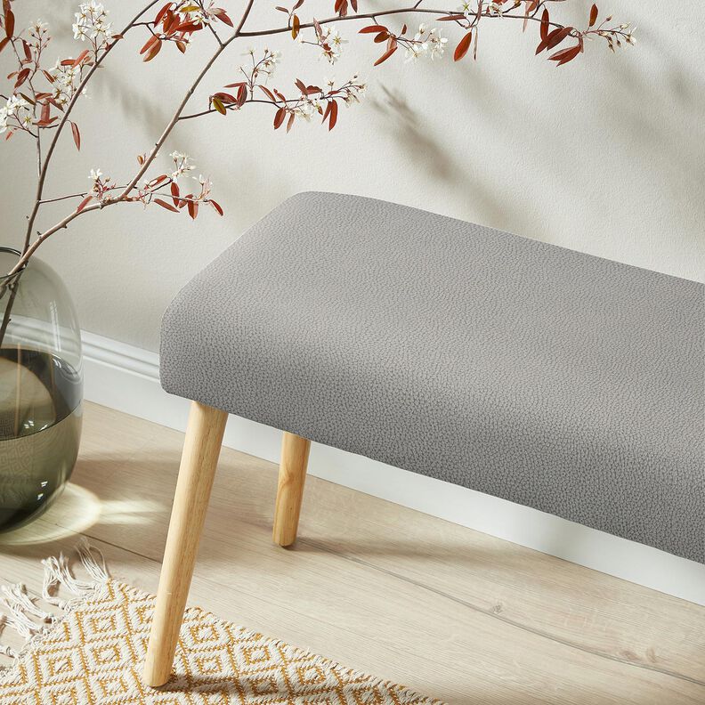 Upholstery Fabric Imitation Leather Texture – silver grey,  image number 4