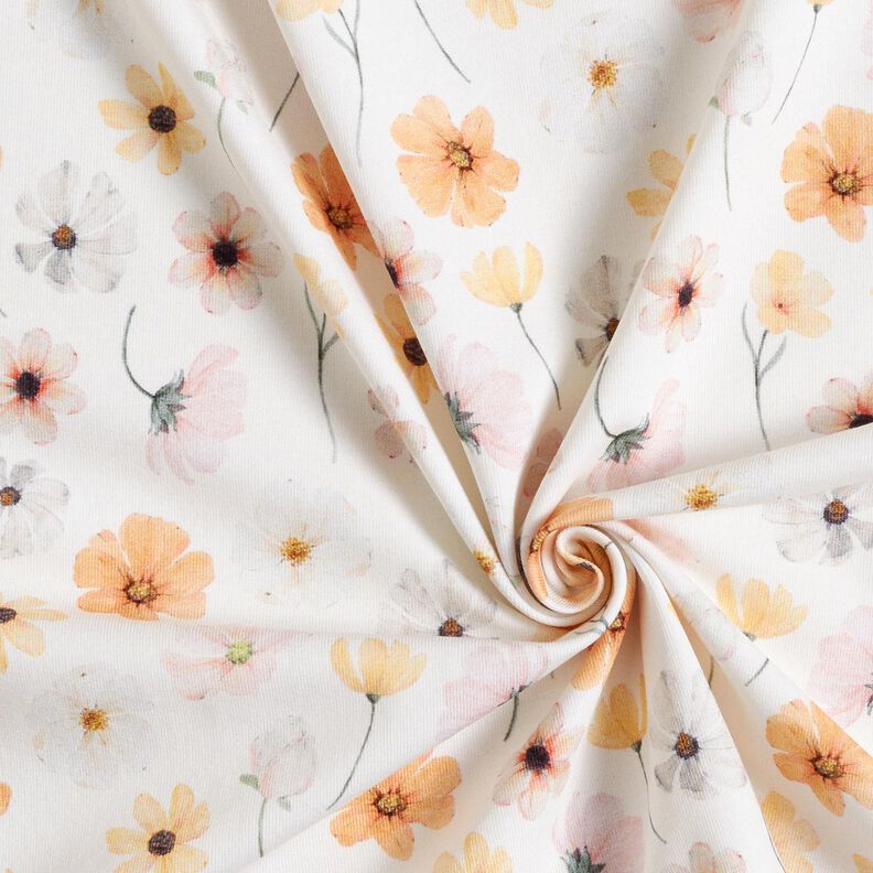 GOTS Cotton Jersey Flower Meadow Digital Print – beige, image number 3