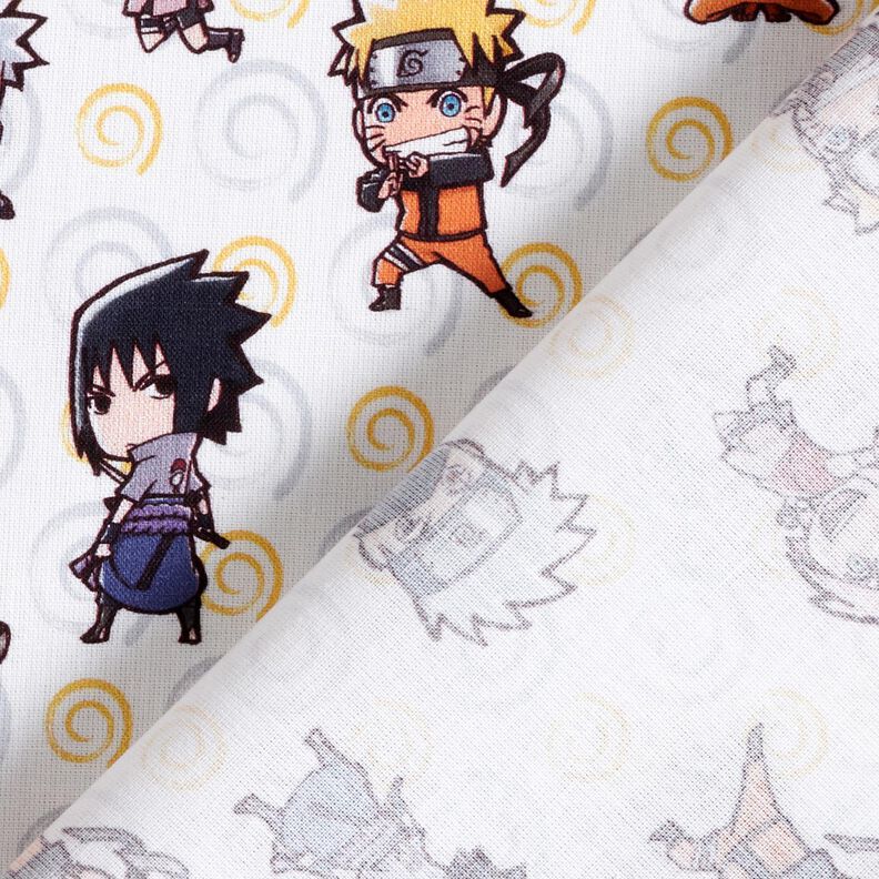Cotton Poplin Chibi Naruto Licensed Fabric – white,  image number 4