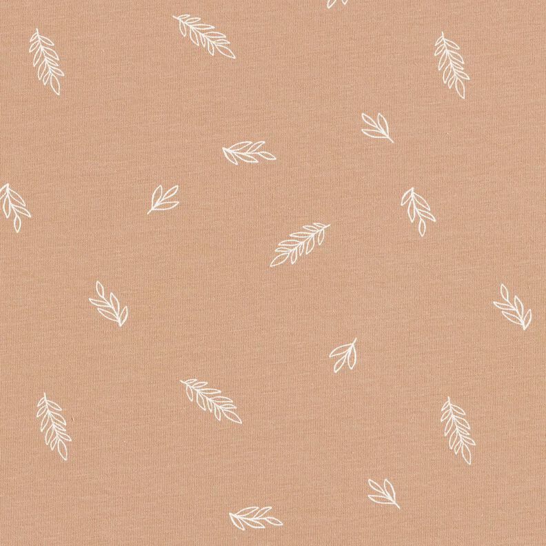 Cotton Jersey leaves – light brown, image number 1