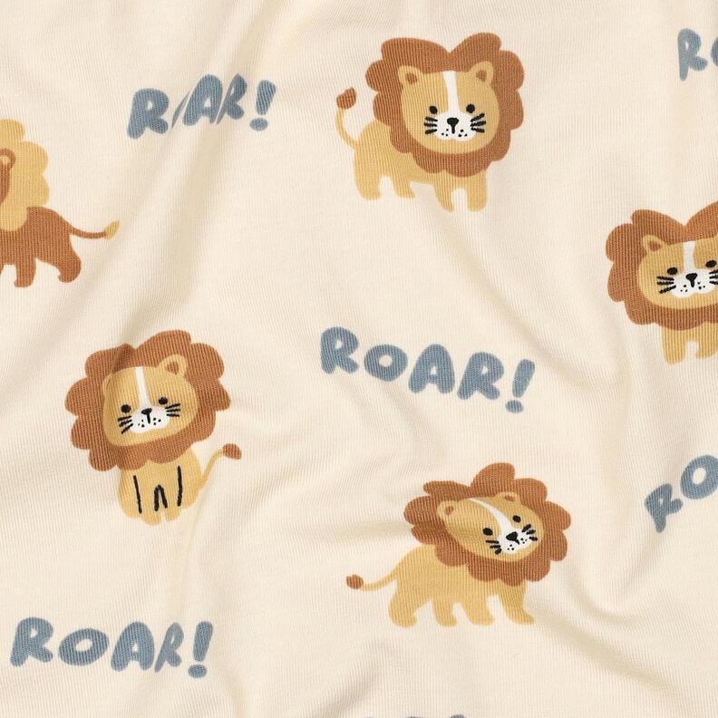 Cotton Jersey Lion | Poppy Fabrics – light beige/fawn, image number 2