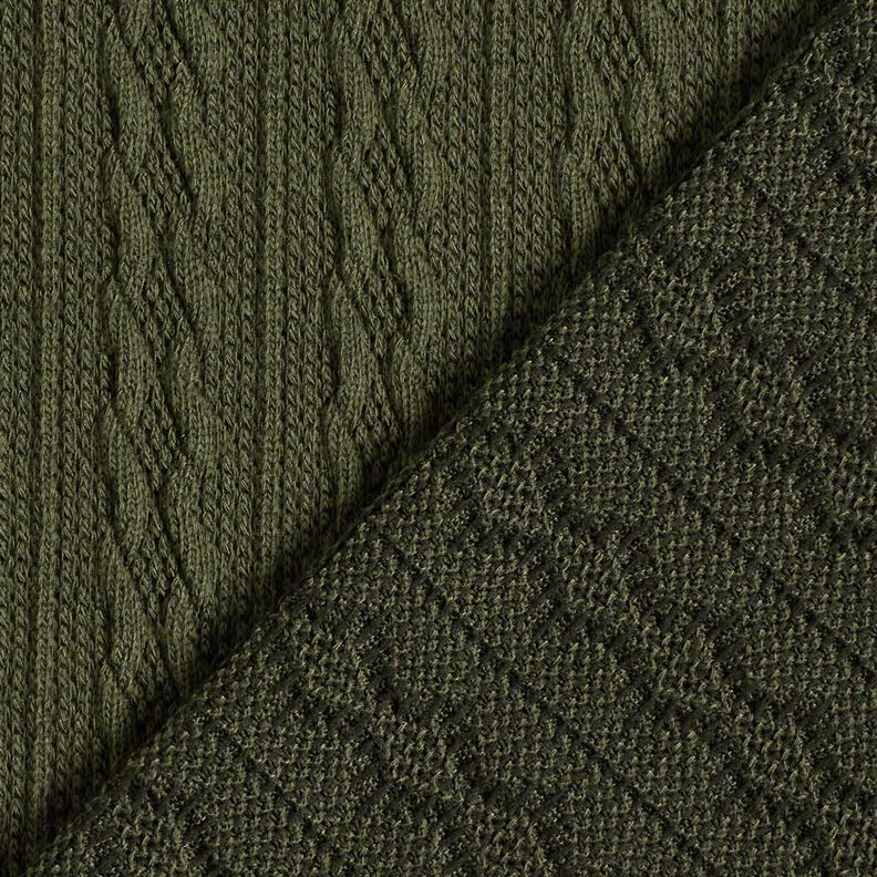 Knit Fabric Cable-knit print – dark pine, image number 4