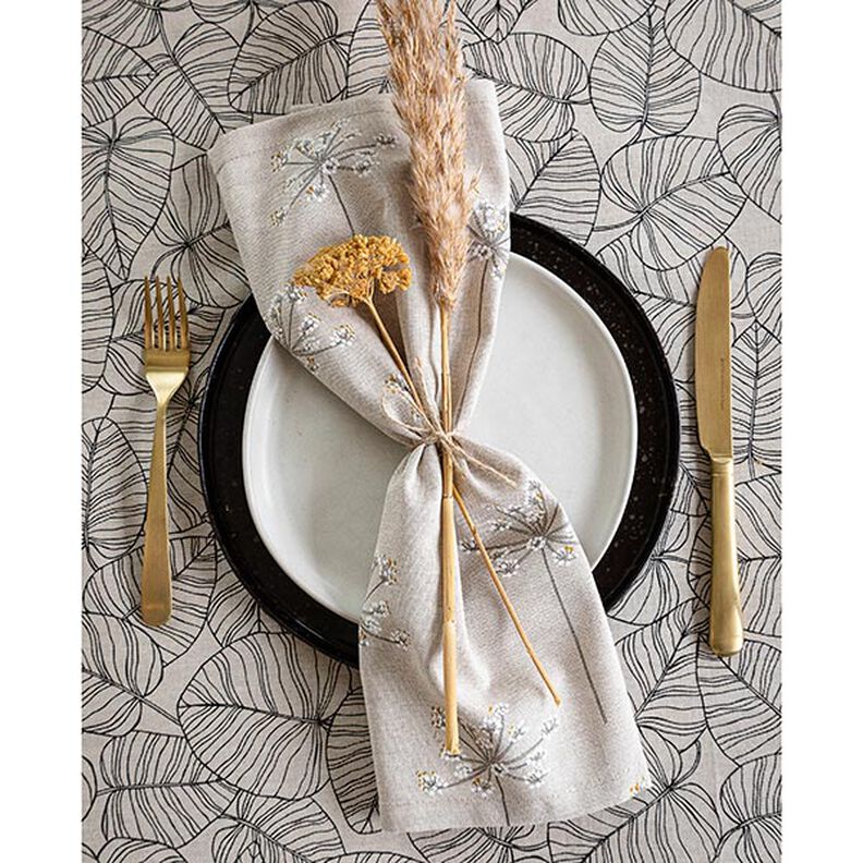 Decor Fabric Half Panama bear claw – natural/white,  image number 7