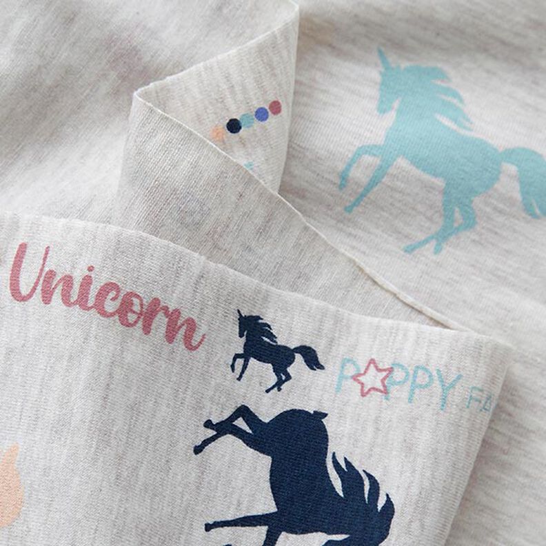 Cotton Jersey Unicorns – natural,  image number 3