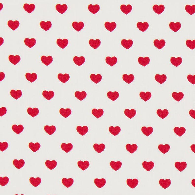 Mini Hearts Poplin Fabric – white,  image number 1