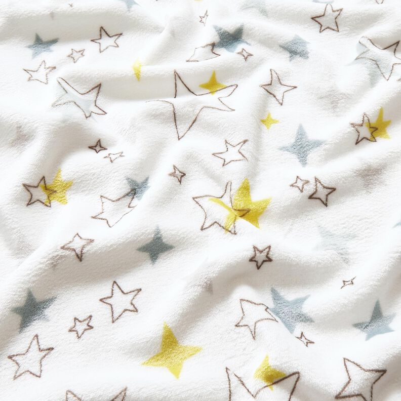 Cosy Fleece colourful stars – ivory/sunglow,  image number 2