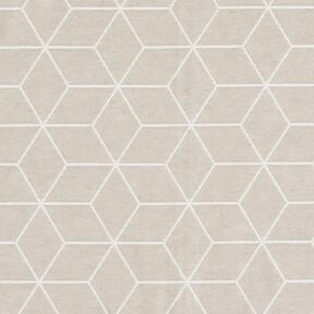 Decor Fabric Jacquard modern cubes – cashew/ivory, 