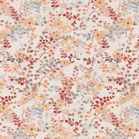 Cotton Poplin fine autumn branches | Katia Fabrics – natural/carmine, 