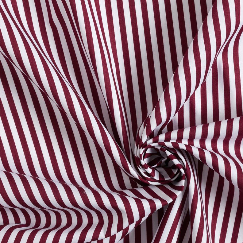 Cotton Poplin narrow stripes – burgundy/white,  image number 3