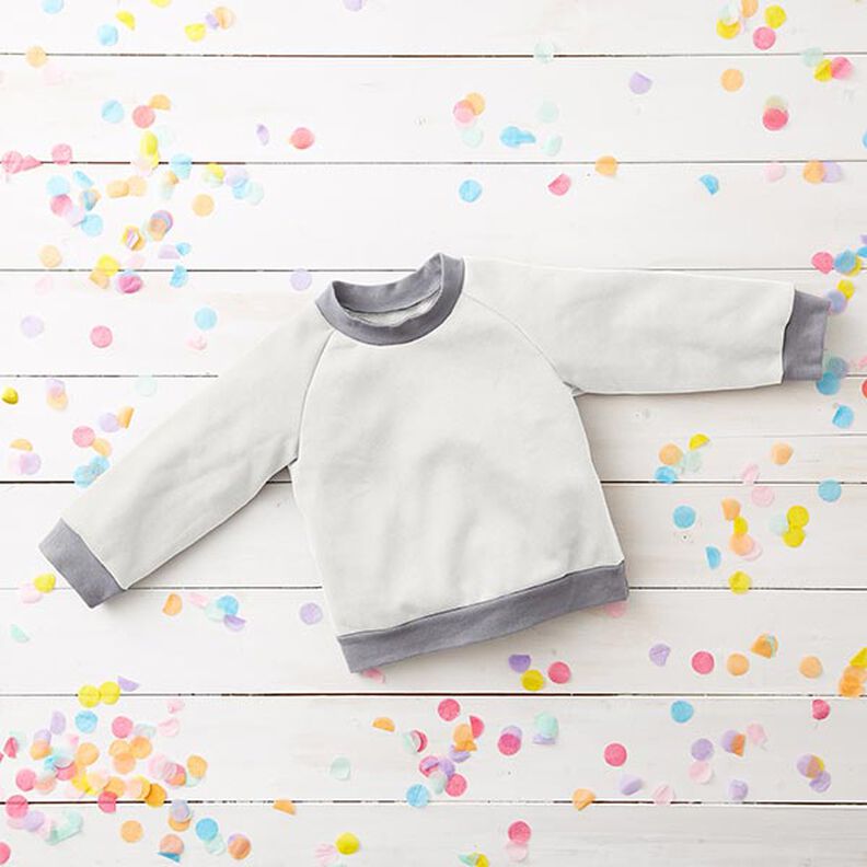 Light Cotton Sweatshirt Fabric Plain – offwhite, image number 7