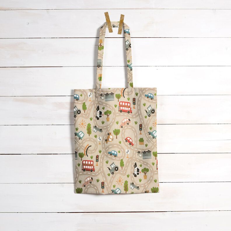Decor Fabric Half Panama play street – natural/light olive | Remnant 50cm,  image number 7
