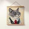 Decorative Panel Tapestry Fabric elegant cat &ndash; natural/grey,  thumbnail number 5