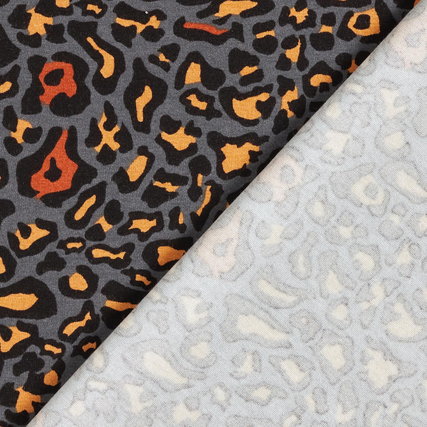 Viscose Jersey Leopard Print slate grey curry yellow Perfect for Tops