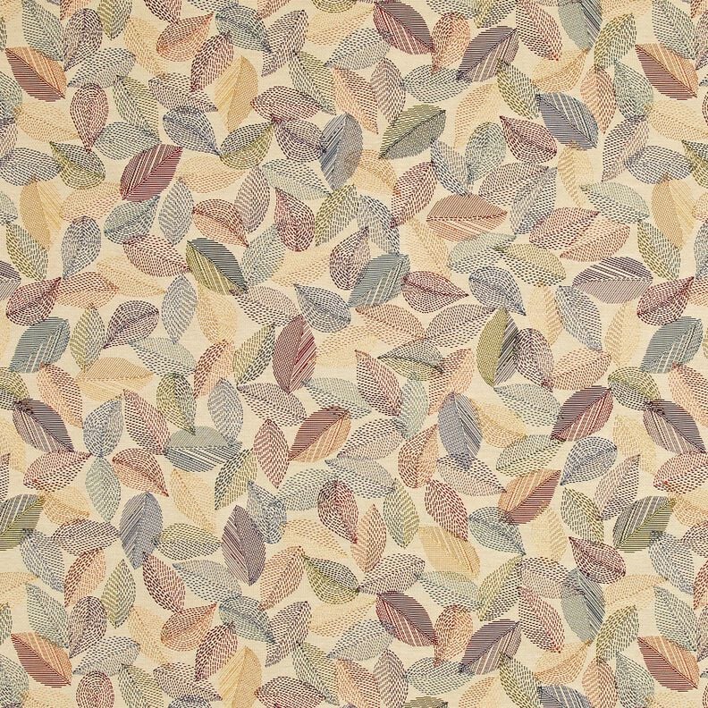Decor Fabric Tapestry Fabric Leaf sketches – light beige/green,  image number 1