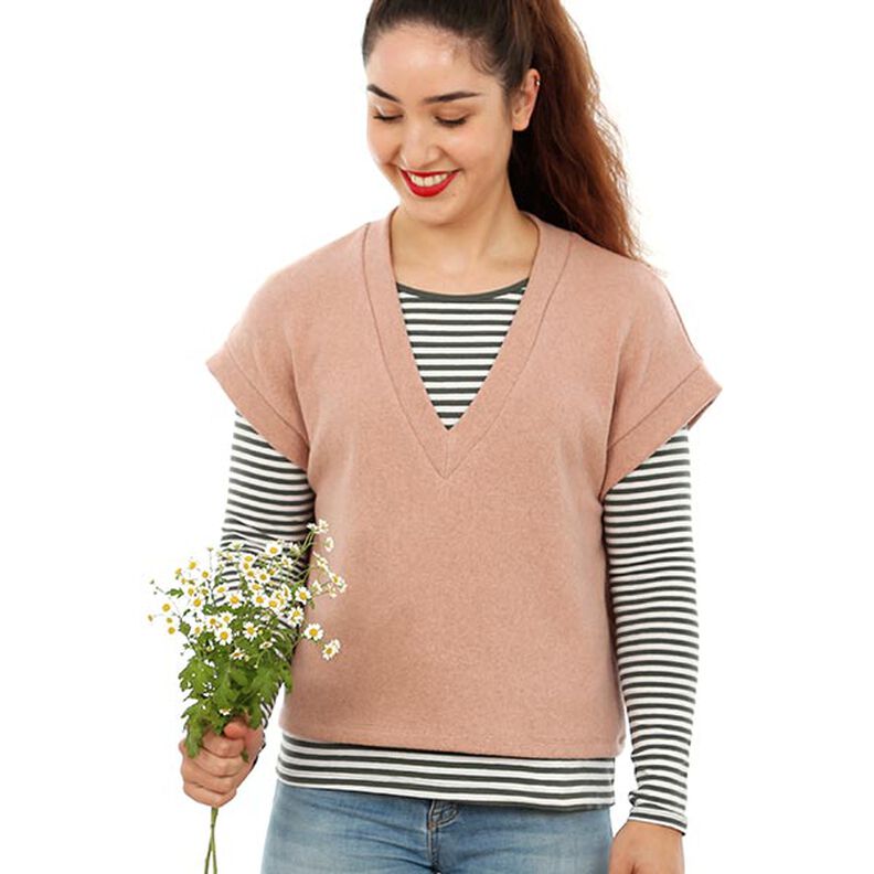 FRAU ULLI - short sleeveless jumper with a V-neck, Studio Schnittreif | XS - XXL,  image number 7