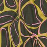 Stretch viscose large flowers – dark pine/yellow olive,  thumbnail number 2