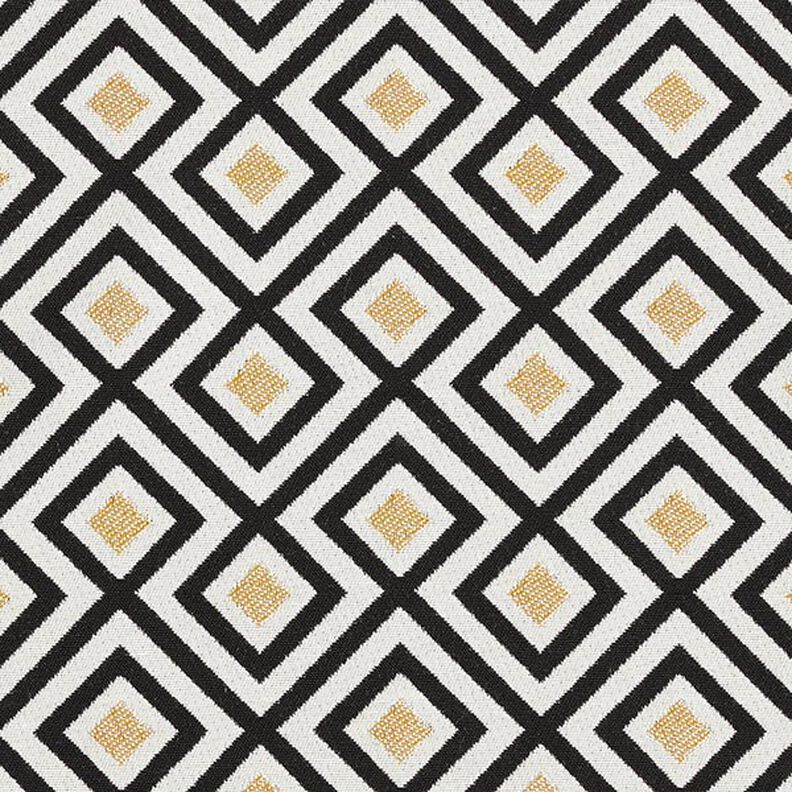 Decor Fabric Jacquard Art Deco Diamonds – offwhite/gold,  image number 1