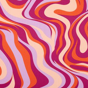 Sateen retro waves| Poppy Fabrics – purple/orange, 