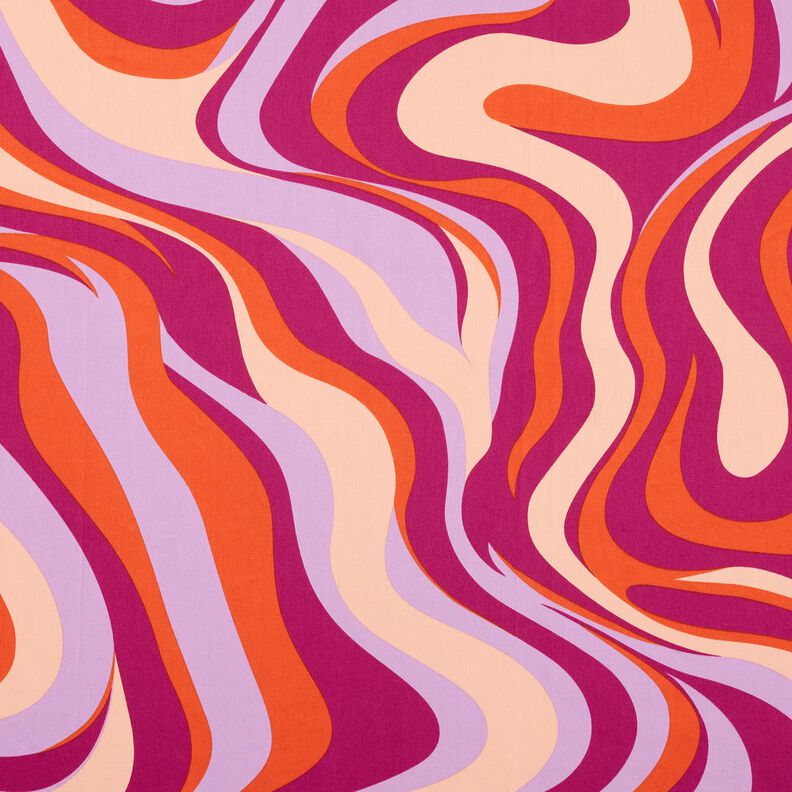 Sateen retro waves| Poppy Fabrics – purple/orange,  image number 1