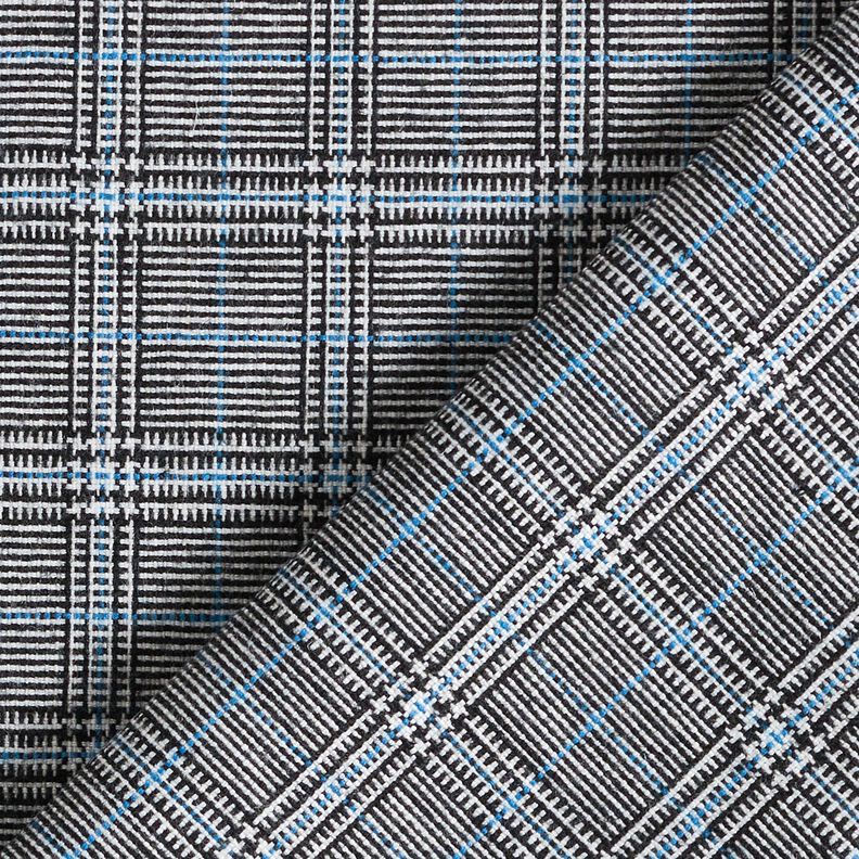 Viscose Blend abstract Prince of Wales check – royal blue/black,  image number 4
