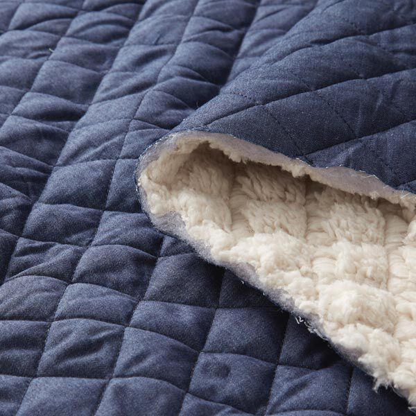 Denim Teddy Quilted Fabric | by Poppy – denim blue,  image number 2